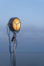 Lighting Lamp On Light Stand At Seashore