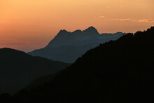 Mountain Layers On Sunset