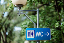 WC Public Toilet Sign In The Park