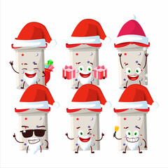 Wall Mural - Santa Claus emoticons with white long gift box cartoon character