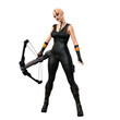 © Seeker Stock Art - Cyberpunk woman on isolated white background, 3D Illustration, 3D rendering