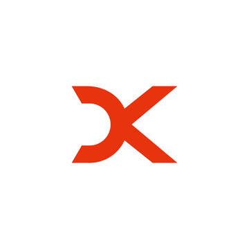 letter kc simple geometric line logo vector