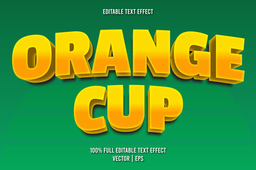 Wall Mural - Orange cup editable text effect cartoon style