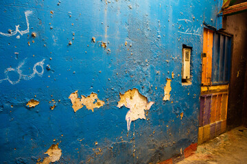 Wall Mural - Traditional colored small street in Morocco, Africa