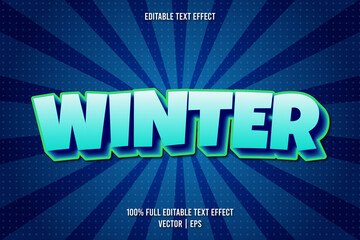 Wall Mural - Winter editable text effect comic style