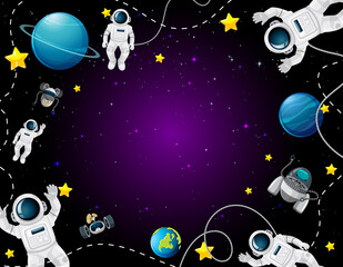 Wall Mural - A space cartoon background scene