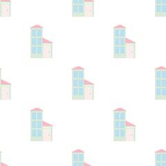 Poster - Three storey house pattern seamless background texture repeat wallpaper geometric vector