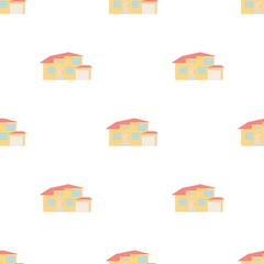 Poster - Two storey house with a garage pattern seamless background texture repeat wallpaper geometric vector