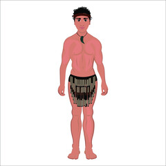Men's folk national Australian costume. Vector illustration