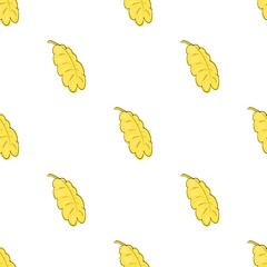 Poster - Yellow oak leaf pattern seamless background texture repeat wallpaper geometric vector