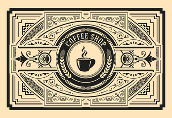 Wall Mural - Vector, Coffee Shop label for cafe business