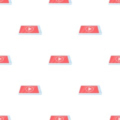 Poster - Digital tablet with media player pattern seamless background texture repeat wallpaper geometric vector