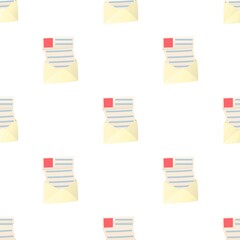 Poster - Open envelope with sheet of paper pattern seamless background texture repeat wallpaper geometric vector