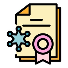 Poster - legal papers icon. outline legal papers vector icon color flat isolated