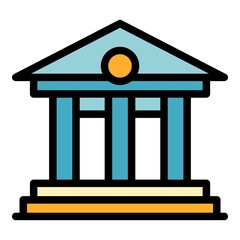 Poster - Court building icon. Outline court building vector icon color flat isolated