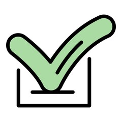 Poster - approved sign icon. outline approved sign vector icon color flat isolated