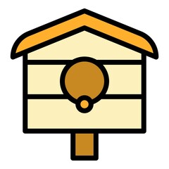 Poster - Backyard bird house icon. Outline backyard bird house vector icon color flat isolated