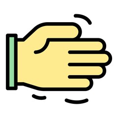 Poster - Friend help hand icon. Outline friend help hand vector icon color flat isolated