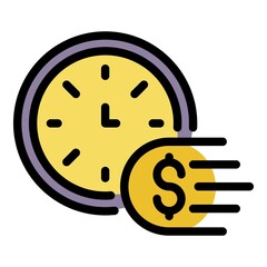 Poster - Fast money transfer icon. Outline fast money transfer vector icon color flat isolated