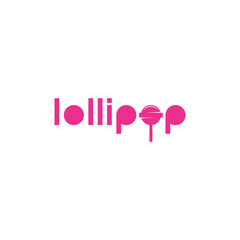 Poster - lollipop wordmark, creative logo design.