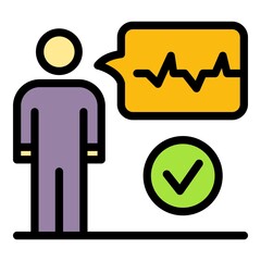 Poster - voice authentication icon. outline voice authentication vector icon color flat isolated