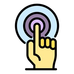 Poster - touch authentication icon. outline touch authentication vector icon color flat isolated