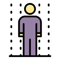 Poster - man biometric scan icon. outline man biometric scan vector icon color flat isolated