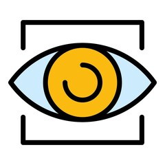 Poster - Eye scanner icon. Outline eye scanner vector icon color flat isolated