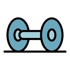 Poster - Dumbbell icon. Outline dumbbell vector icon color flat isolated