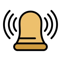 Poster - Ring bell icon. Outline ring bell vector icon color flat isolated
