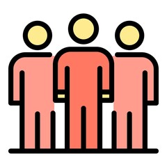 Poster - Campaign teamwork icon. Outline campaign teamwork vector icon color flat isolated