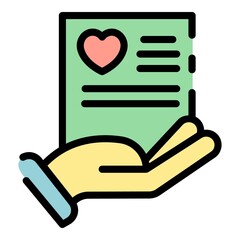 Poster - Campaign offer icon. Outline campaign offer vector icon color flat isolated