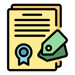 Poster - Diploma campaign icon. Outline diploma campaign vector icon color flat isolated