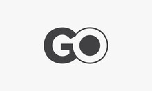 GO Letter Logo Isolated On White Background.