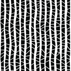 Poster - Black and white vertical stripes. Abstract striped background. Seamless vector pattern.