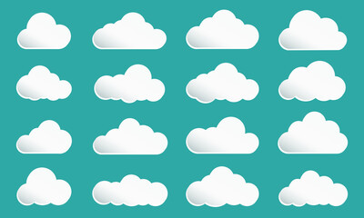 Poster - Set paper white clouds – vector for stock