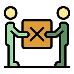 Poster - Home relocation icon. Outline home relocation vector icon color flat isolated