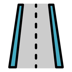 Poster - Road adress icon. Outline road adress vector icon color flat isolated