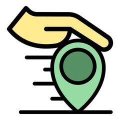 Poster - Keep location icon. Outline keep location vector icon color flat isolated