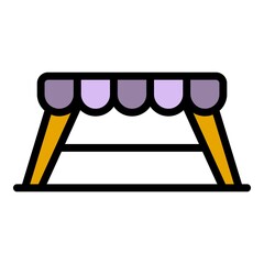 Poster - outdoor table icon. outline outdoor table vector icon color flat isolated