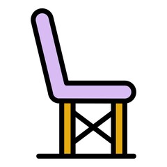 Sticker - Restaurant chair icon. Outline restaurant chair vector icon color flat isolated