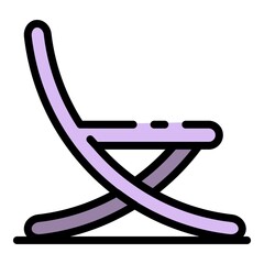 Sticker - Unfolded chair icon. Outline unfolded chair vector icon color flat isolated