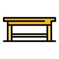 Poster - Garden table icon. Outline garden table vector icon color flat isolated