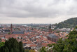 Heidelberg Stadtansicht, Blick von von oben auf die Altstadt und die protestantische Heiliggeistkirche.