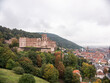 Heidelberg Schloss und rechts Stadtansicht mit der schönen Altstadt von Heidelberg. 