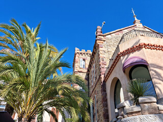 Poster - View of the old town in Le Lavandou, French Riviera