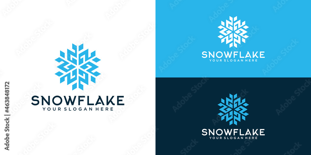 snowflake logo design inspiration Stock Vector | Adobe Stock