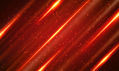 Poster - Red abstract background with blurred magic neon light. Red Laser beams, light rays. Light effects, flash, stars and particles. Luminous abstract sparkling lined background. Vector illustration EPS10.