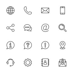 Poster - contact us icon set. web icon set. website set icon vector. for computer and mobile