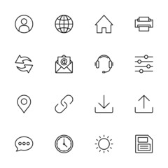 Poster - contact us icon set. web icon set. website set icon vector. for computer and mobile